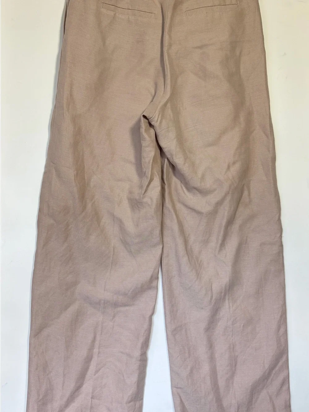 Aritzia Wilfred Effortless Pant Linen Size 4 Taupe Tencel Wide Leg Pleated Hi